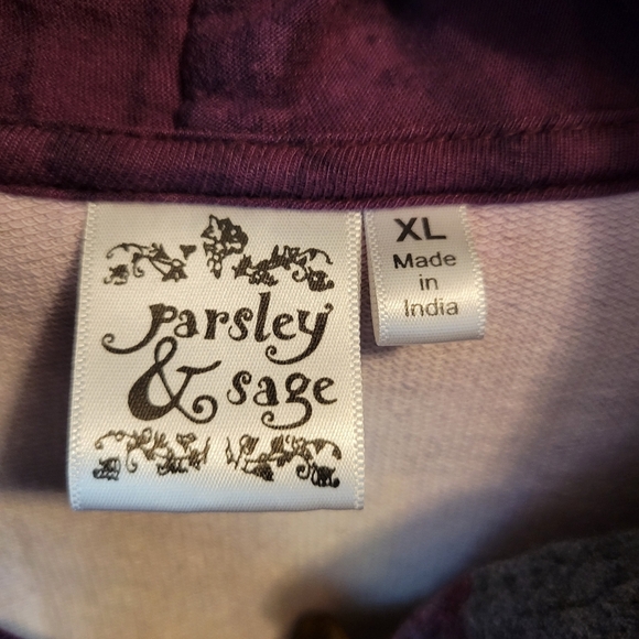 Parsley & Sage Multicolor Patchwork Style Button Up Tunic Shirt Jacket - Picture 3 of 4